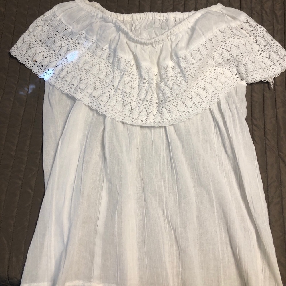 Off the shoulder white blouse